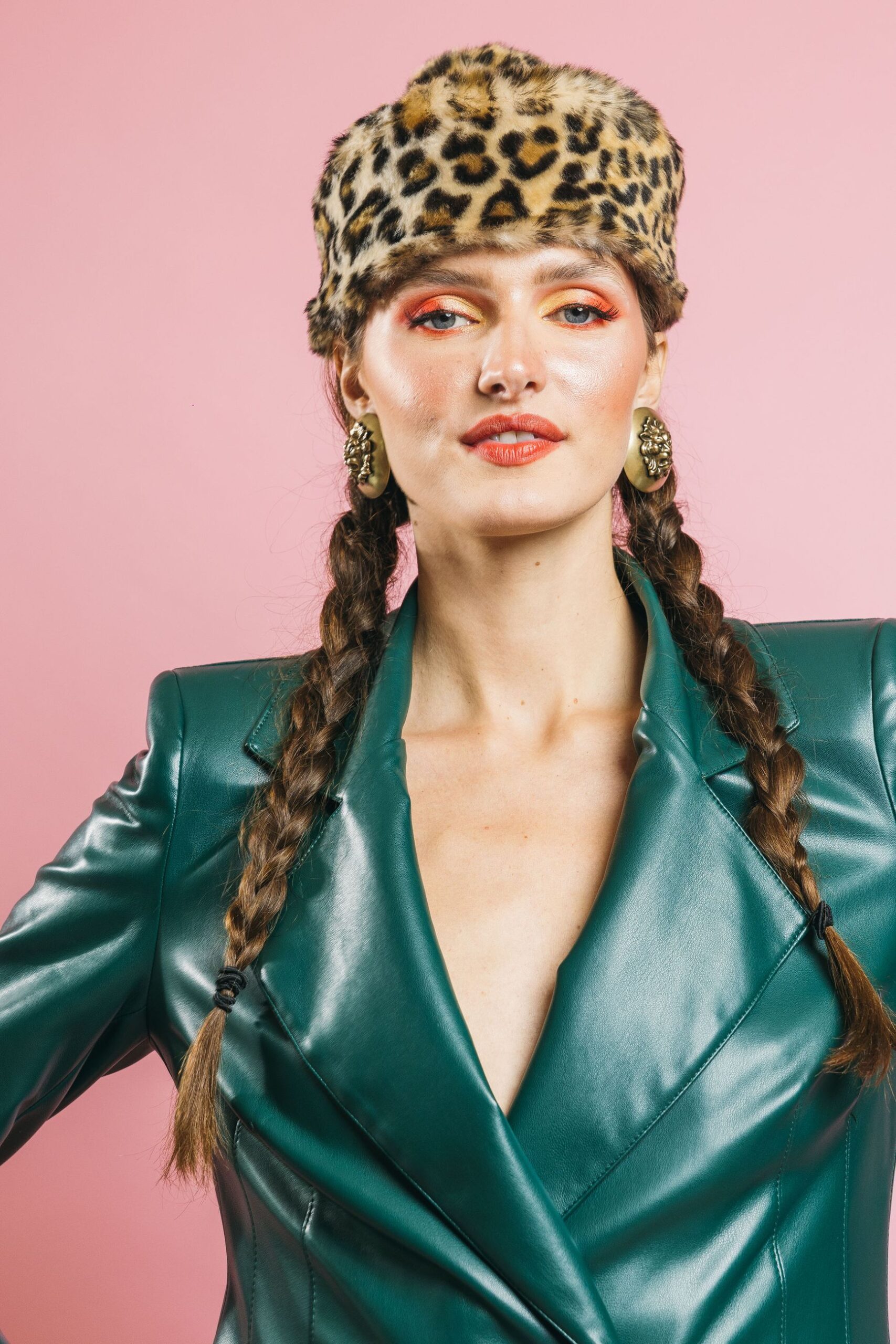 Vm2ac0077te091 leopard  cappelli  vivetta  leopard, taglia unica