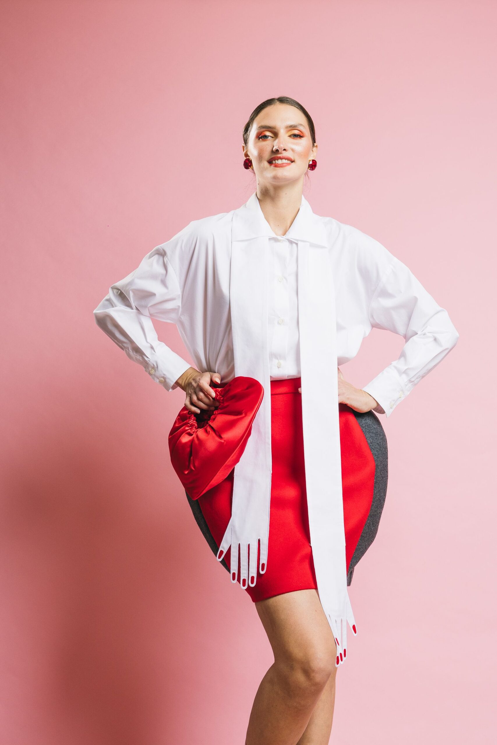 Vs2go0127te097 red  gonne  vivetta  grey & red, 46