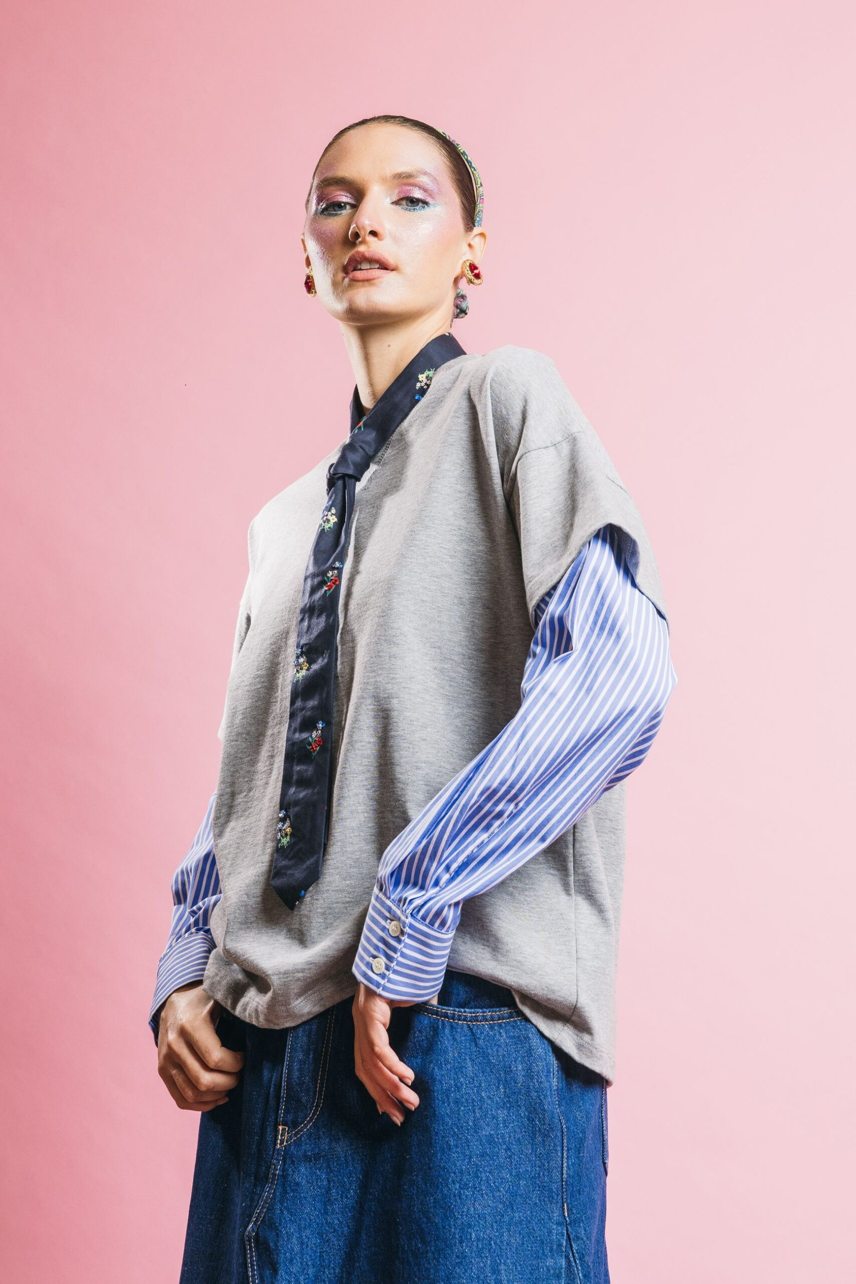 M1d0139  tshirt e polo  solotre  grigio melange, 2