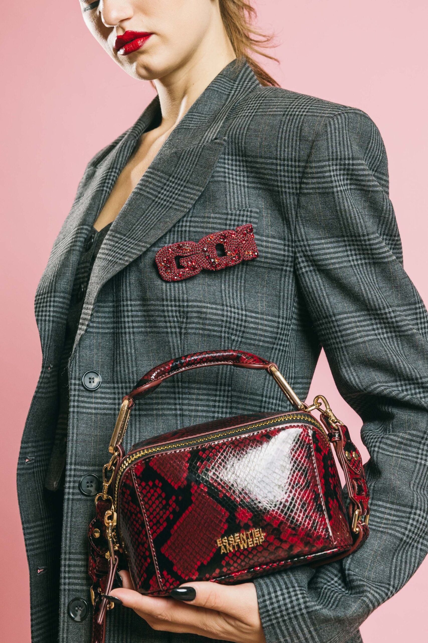 Ilive go text red  spille  essentiel antwerp  rosso, taglia unica