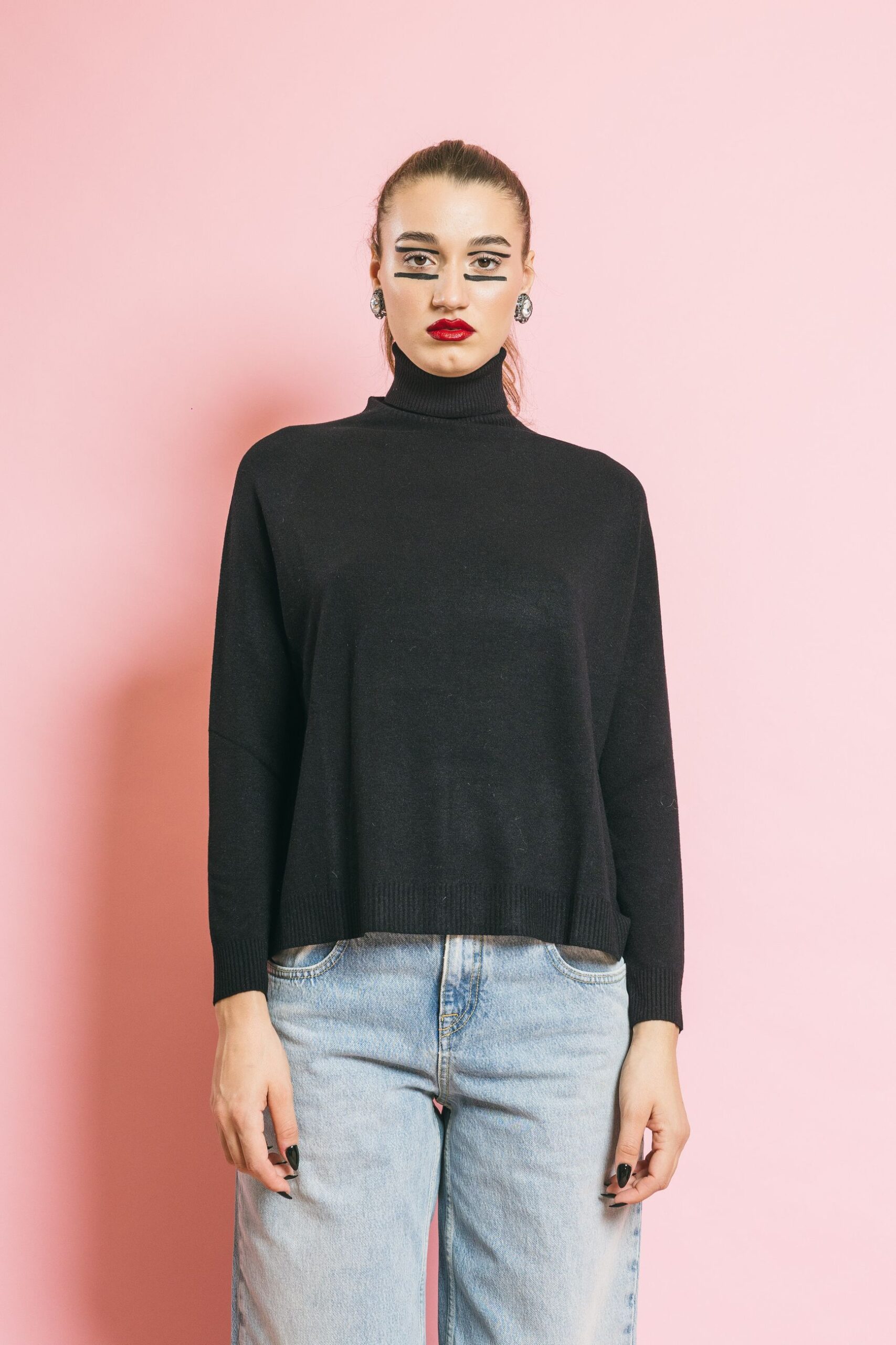 M3f0108 nero  maglieria  solotre  nero, 3