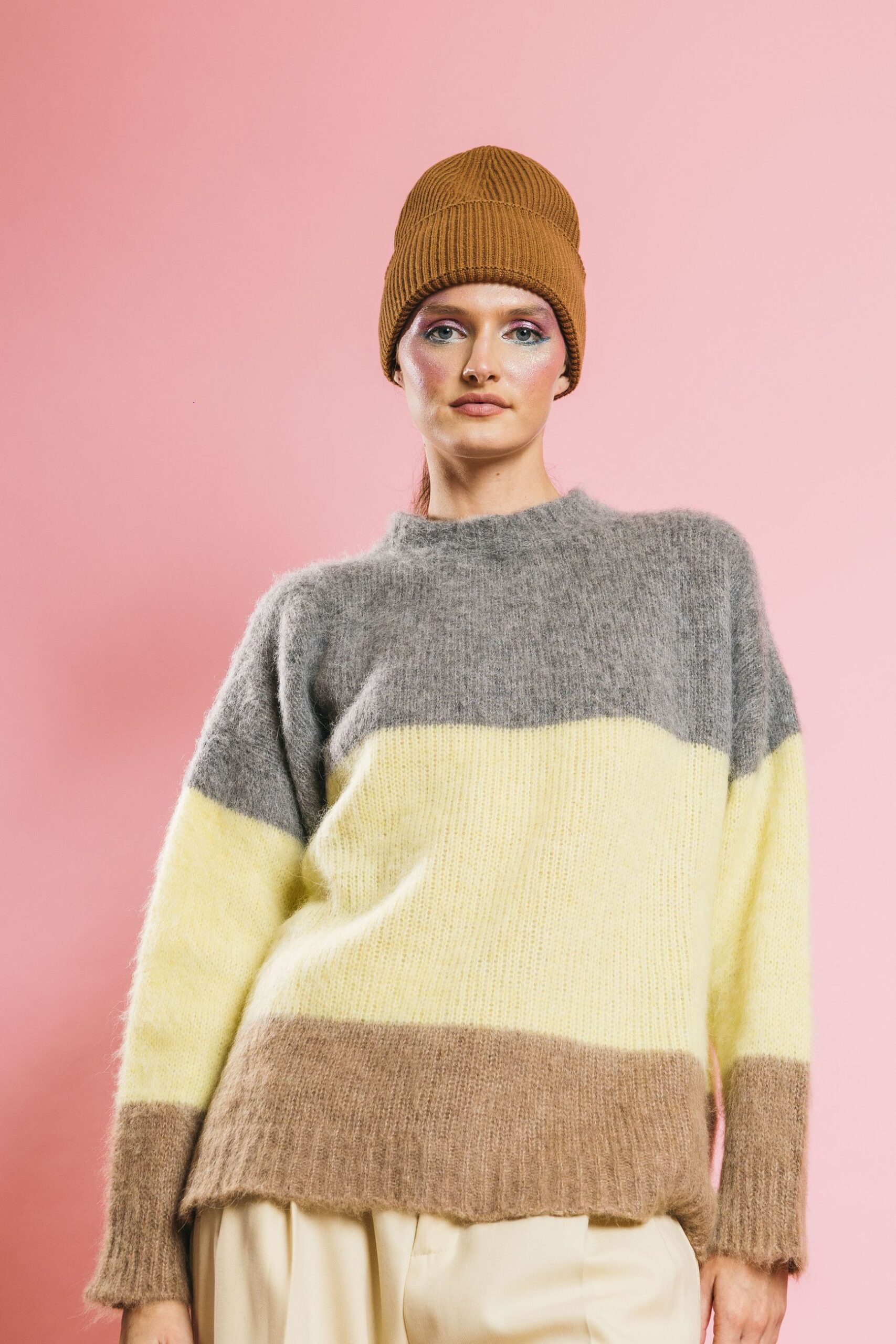 M3f0056 castagna/pulcino  maglieria  solotre  castagna/pulcino, 1