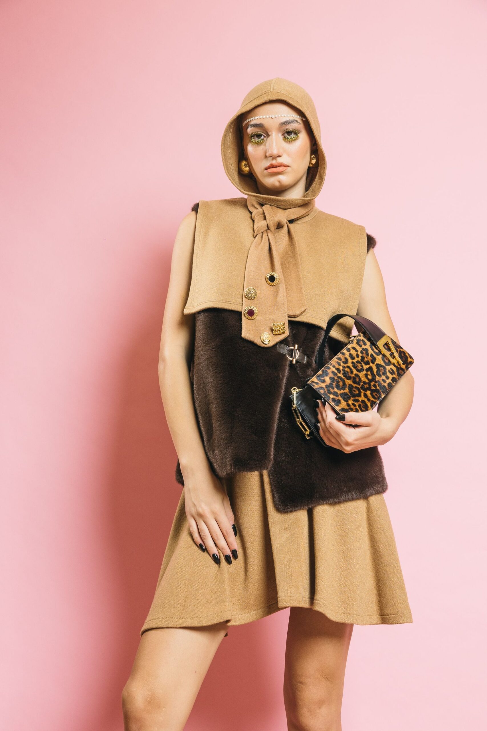 Ki2573 cammello  cappelli  kostumn°1  cammello, taglia unica