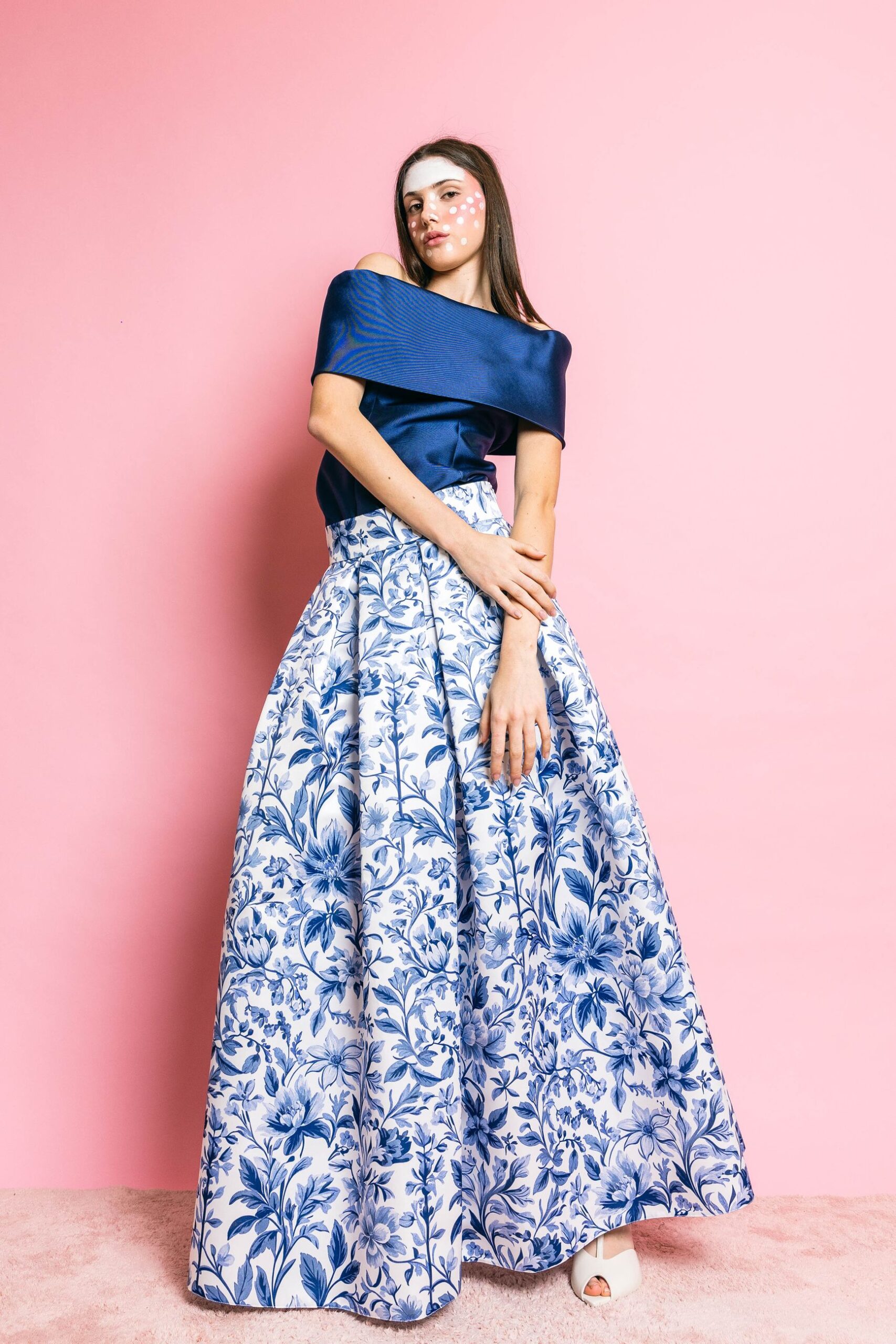 GCR26G229D11 Fantasia Blu - Gonne - GIADACURTI Fantasia Floreale Blu 48